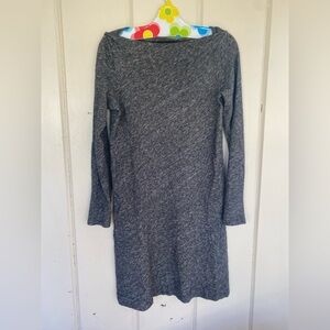 Eileen Fisher Grey Knit Long-sleeve Wool-blend Dress